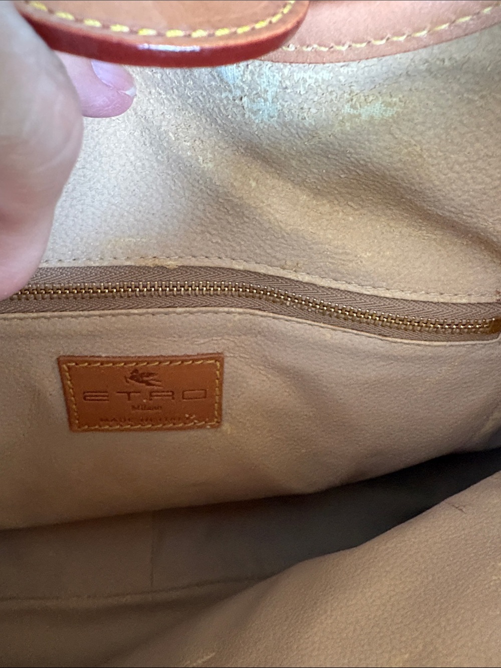 Etro Brown Paisley Shoulder Bag with Tan Leather Trim - Picture 9 of 14